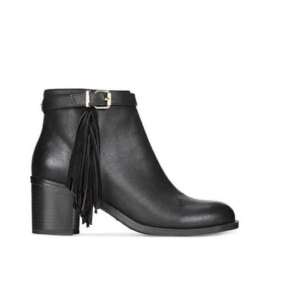 Sam Edelman CIRCUS Black Fringe Ankle Boots Booties size 8 Tassel Western Trendy - Picture 1 of 16